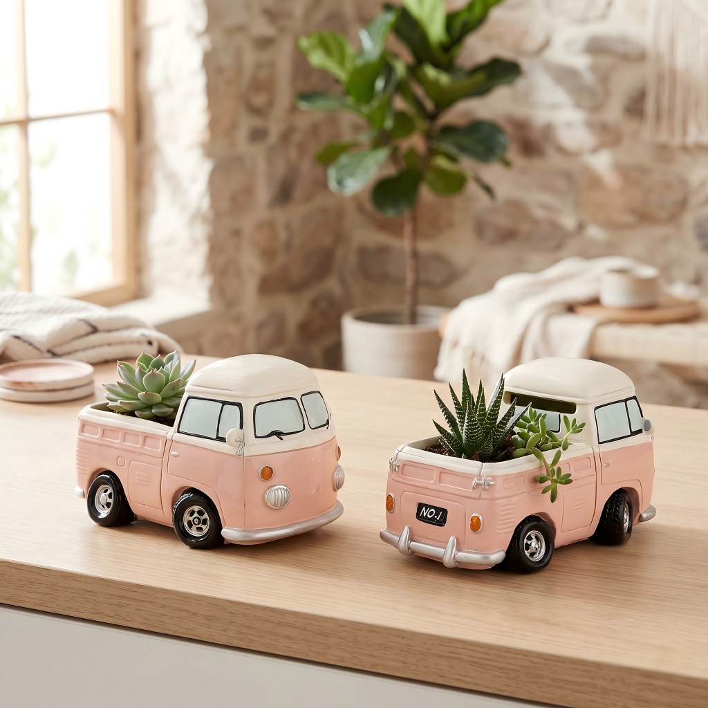 Vintage Pink Mini Bus Succulen - Echeveria Succulent ulasan dan harga